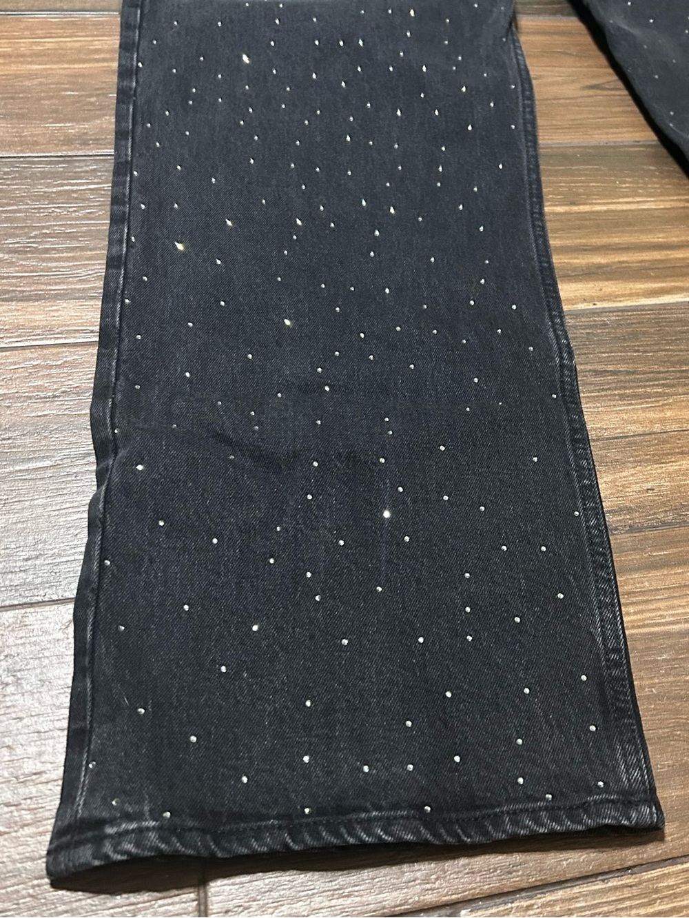 33L 16L Abercrombie & Fitch The Baggy Low Rise Jeans Embellished Black Wash - Picture 6 of 9